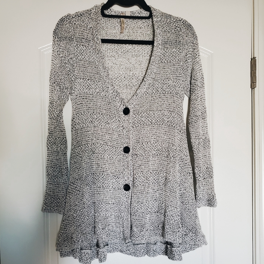 Grey Button-Up Comfy USA Cardigan